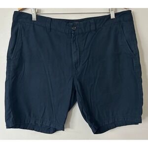 John Varvatos USA Chino Shorts Mens 38 Navy Blue Cotton Twill Classic Fit